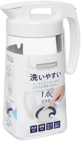 岩崎工業 冷水筒 1.6L シームレスピッチャー K-1285 W 熱湯可 日本製 ホワイト