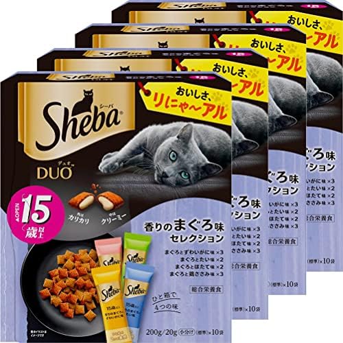 シーバ デュオ キャットフード 15歳以上 香りのまぐろ味セレクション 200g×4個(まとめ買い)
