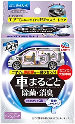 スッキーリSukki-riクルマのスッキーリ Sukki-ri 車まるごと除菌・消臭 ミニバン・大型車用 (スチームタイプ) 車内の気になるニオイの原因菌を一発リセット (クリーンムスクの香り) 消臭剤 (アース製薬)