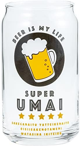 サンアート おもしろ食器 缶型 ガラス グラス 約360ml SUPER UMAI ビール 日本製 SAN3882-3