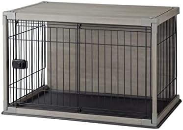 アイリスオーヤマ 犬 サークル ウッディサークル インテリア グレー 小型犬用 幅97.5×奥行66.5×高さ63.5cm PIWS-960