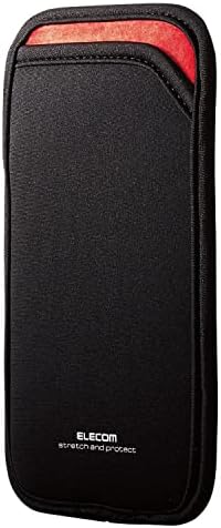エレコム スマホポーチ 1台収納 Lサイズ スリップインタイプ 背面ポケット付 iPhone、AQUOS、Galaxy、Xperia ブラック P-05SNCBK