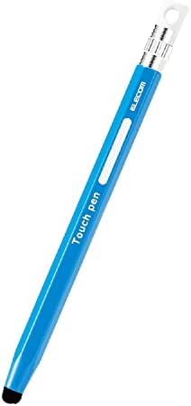 エレコム タッチペン 六角鉛筆型 子ども向け ストラップホール付き 超感度タイプ (スマホ/タブレット 対応) ペン先交換可能 ブルー P-TPENCEBU