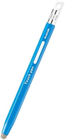 エレコム タッチペン 六角鉛筆型 子ども向け ストラップホール付き 導電繊維タイプ (スマホ/タブレット 対応) ペン先交換可能 ブルー P-TPENSEBU