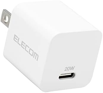 エレコム USB PD対応 充電器 USB-C コンセント 20W Type-C ×1ポート 小型 軽量 PSE認証商品 ( iPhone SE3/15/14/13/12/iPad/Android 各種対応) ホワイト EC-AC11WH