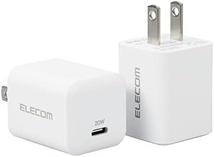 エレコム 充電器 2個セット USB-C コンセント USB PD対応 20W Type-C ×1ポート 小型 軽量 PSE認証商品 ( iPhone SE3/15/14/13/12/iPad/Android 各種対応) ホワイト EC-AC12WH