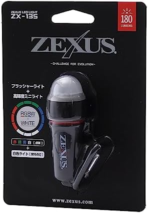冨士灯器 ZEXUS(ゼクサス) LEDライト ZX-135 (FLASHER) (最大180ルーメン フラッシング使用時間:最大200時間 IPX7相当)