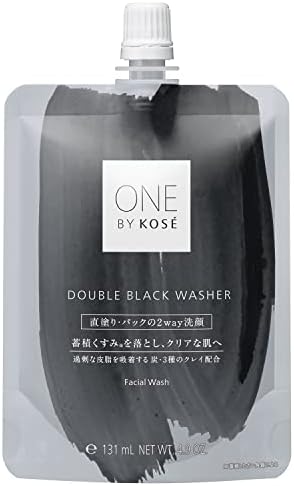 ONE BY KOSE(ワンバイコーセー) ダブル ブラック ウォッシャー 洗顔料 140g 皮脂 毛穴 くすみ 角質 クレイ