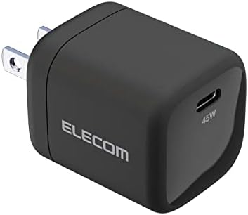 エレコム USB PD対応 充電器 45W Type-C×1 小型 軽量 折りたたみ式プラグ (PD3.0対応/PPS規格対応/Gan採用) (MacBook Air/iPad/iPhone その他 PD45Wの規格内で充電可能な機器) ブラック ACD