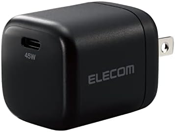 エレコム 急速充電器 Type-C USB PD対応 45W USB-C×1 小型 軽量 折りたたみ式プラグ (PD3.0対応/PPS規格対応/Gan採用) (iPhone15/iPad/Macbook Air/Surface その他 PD45Wの規格内で