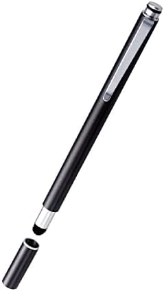 エレコム タッチペン スタイラスペン 超感度 高感度 軽量 ペン先スリム 5.5mm マグネットキャップ付き ガラスフィルム対応 クリップ付き (ガラスフィルムでも軽いタッチで反応) ブラック P-TPSLIMC02BK