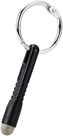 エレコム タッチペン スタイラスペン キーホルダー キーリング付き 超軽量 1.8g コンパクト 4.3cm 導電繊維 ブラック P-TPSKYBK
