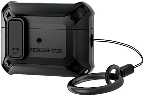エレコム AirPods Pro 2 第2世代 2022年 用 ケース 耐衝撃 衝撃吸収 カラビナ付き ZEROSHOCK Lockシリーズ エアークッション 二層構造 コーナークッション magsafe充電 ワイヤレス充電 対応 ブラック AVA-AP4