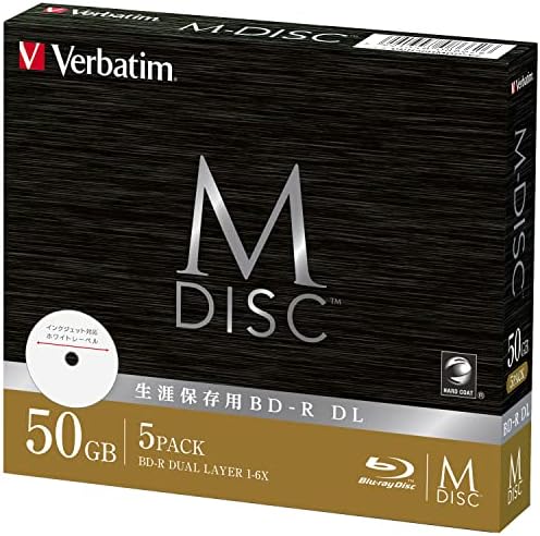 バーベイタム(Verbatim) バーベイタム Verbatim 長期保存 M-DISC BD-R DL 1回記録用 1-6倍速 50GB 5枚 印刷対応ホワイトレーベル ブルーレイディスク DBR50RMDP5V2