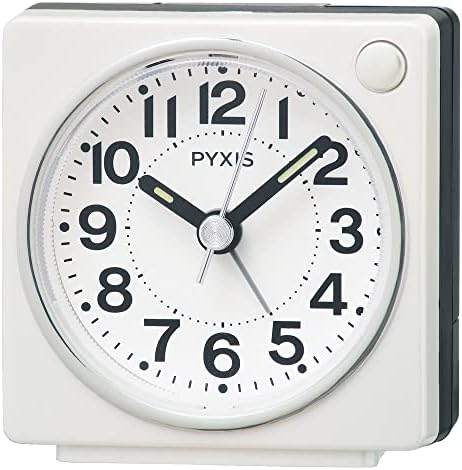 セイコークロック 目覚まし時計 置き時計 アナログ 白パール 65×64×38mm PYXIS ピクシス NR449W
