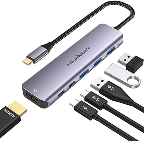 USB C ハブ 6-in-1アダプタ hdmi type-c 4K@30HZ HDMI type-c 2ポートUSB-A 3.0×3ポート 5Gbps高速データ転送 PD 100W 急速充電 マルチポートアダプタ usb c hdmi Macbook