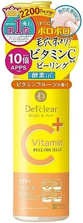 DETクリア ブライト&ピール ピーリングジェリー < ビタミンフルーツの香り > 180mL (ビタミンC誘導体 3種配合) 日本製