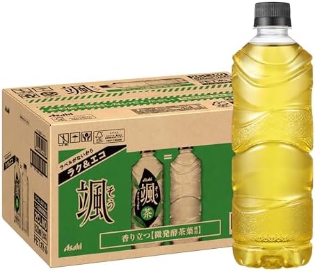 アサヒ飲料 颯 ラベルレスボトル ペットボトル 620ml×24本 (お茶) (緑茶)