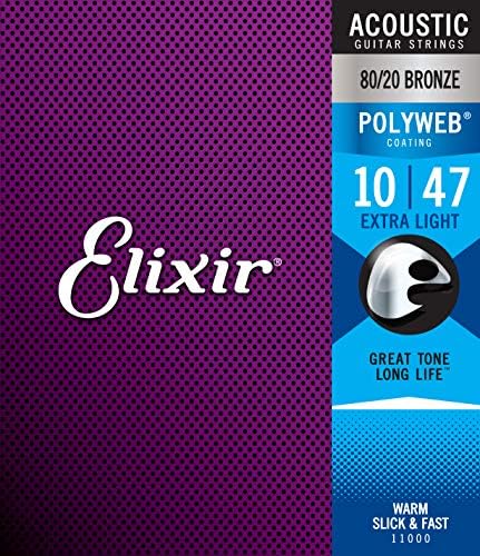 Elixir エリクサー アコースティックギター弦 POLYWEB 80/20ブロンズ Extra Light .010-.047 #11000