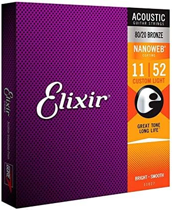 Elixir エリクサー アコースティックギター弦 NANOWEB 80/20ブロンズ Custom Light .011-.052 #11027 3個セット