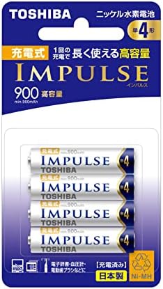 TOSHIBA ニッケル水素電池 充電式IMPULSE 高容量タイプ 単4形充電池(min.900mAh) 4本 TNH-4AH4P