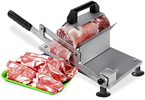 KUWAN 手動ミートスライサー 家庭用 業務用手動肉切り機 冷凍肉スライス オールステンレス鋼