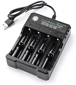 SHEAWA 電池充電器 リチウムバッテリー充電器 18650 USB充電器 4本同時に充電 リチウムイオン電池適用