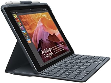 ロジクール iPad用 キーボード iK1053BK ブラック Bluetooth キーボード一体型ケース iPad 第5世代及び第6世代対応 電池寿命最大4年間 SLIM FOLIO 2年間