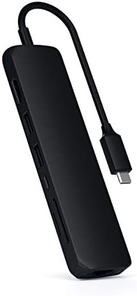Satechi イーサネット付き スリム 7in1 USB-Cハブ (ブラック) 4K HDMI(60Hz) USB-C PD(60W) 2xUSB-A SD/Microカードスロット (MacBookPro/Air/M1/M2 iPad Proな