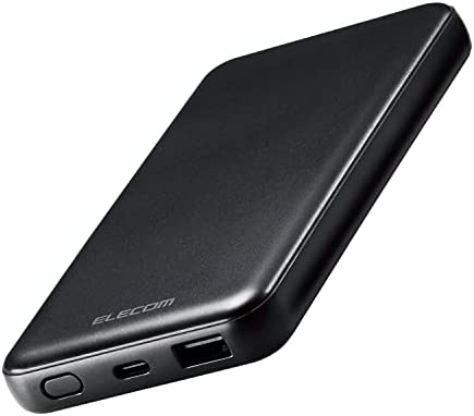 エレコム モバイルバッテリー 10000mAh 大容量 ( USB PD対応 ) 20W Type-C×1 / USB-A×1 ( iPhone / Android 各種対応 ) PSE認証 ブラック EC-C03BK
