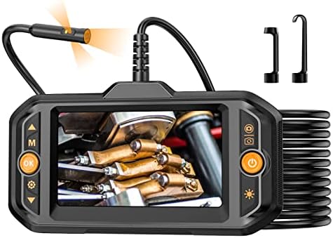 ファイバースコープ 三つカメラ 新技術 内視鏡カメラ 長5m 直径7.9mm IPSモニター デジタル内視鏡 1080P HD画質 IP67防水 調光可能 32Gカード 検査用内視鏡 エアコン/排水溝/車エンジンルーム点検用 ファイバー スコープ 3眼レン