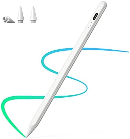 AiSFUL タッチペン 極細 超高感度 apple pencil スタイラスペン ペンシル 誤作動防止/自動オフ/磁気吸着機能対応 イラスト ゲーム 2018年以降iPad/iPad Pro/iPad air/iPad mini/iPad 第9 10世代