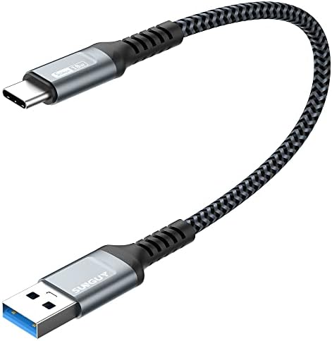 SUNGUY USB 3.0 Type C ケーブル 0.3M 5Gbps高速データ転送 QC3.0/2.0 急速充電 USB-A to USB-C 30cm 短い Android Auto対応 USB3.1 Gen1 タイプc ナイロン編み 高耐久性 g