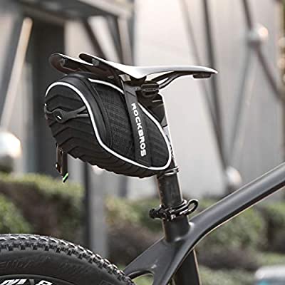 ヤマダモール | ROCKBROS(ロックブロス)サドルバッグ 自転車 バッグ ロードバイク フレームバッグ 防水 1L 大容量 3Dシェル  取り付け簡単 反射付き クロスバイク MTB サイクリング(ブラック) | ヤマダデンキの通販ショッピングサイト