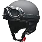 リード工業(LEAD) バイクヘルメット ハーフ CR-750 ビンテージ マットブラック フリー 57~60cm未満