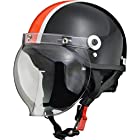 リード工業(LEAD) バイクヘルメット ジェット CROSS バブルシールド付き ブラック×オレンジ CR-760 - FREE (頭囲 57cm~60cm未満)