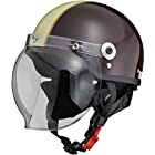 リード工業(LEAD) バイクヘルメット ジェット CROSS バブルシールド付き ブラウン アイボリー CR-760 - FREE (頭囲 57cm~60cm未満)