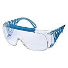 山本光学 YAMAMOTO NO.337S オーバーグラスタイプ保護めがね 上部クッションバー付き 眼鏡併用可 ワイドテンプル ブルー PET(両面ハードコート) 日本製 JIS 紫外線カット