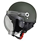 リード工業(LEAD) バイクヘルメット ジェット CROSS バブルシールド付き マットグリーン CR-760 - FREE (頭囲 57cm~60cm未満)