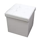 収納ボックス Sサイズ PVCホワイト スツール 収納 椅子 スツールボックス オットマン おしゃれ フタ付き