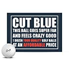 CUT BLUE ゴルフボール 1ダース（全12球入） ウレタンカバー 4ピース構造 コンプレッション90 カットゴルフ USA直輸入品 ホワイト