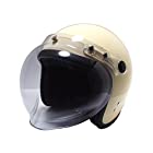 [ビーアンドビー] バイク用 ジェットヘルメット バブルシールド標準装備 SGマーク適合品 アイボリー フリーサイズ BB-004