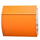 LEON (レオン) MB4801 郵便ポスト 壁掛けタイプ ステンレス製 鍵付き おしゃれ 大型 ポスト 郵便受け (マグネット付き) (MAIL BOXシート無し) オレンジ