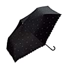 Wpc. 日傘 遮光ジェムリボン ミニ ブラック 50cm 完全遮光 UVカット100% 晴雨兼用 レディース 折りたたみ傘 801-945