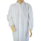 不織布 スーツ 上着 使い捨て 衛生 食品 加工 工場 見学 白衣 (XXL, 5枚)
