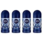 (Pack of 4) Nivea Cool Kick Anti-perspirant Deodorant Roll On for Men 4x50ml - (4パック) ニベアクールキック制汗剤デオドラントロールオン男性用4x50ml