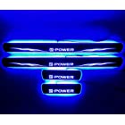 IDHIA 日産 ノート e-POWER LED キッキングプレート スカッフプレート サイドステップ ガーニッシュ 黒鏡面 (ブルーLED)