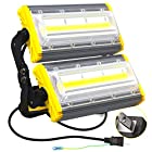 【HIKARI独占販売】 LED投光器 100W led作業灯 屋外用 防水 二代目 1600w相当 15800LM 超薄型 防犯 COBチップ 360°回転 アース付きプラグ EMC対応 集魚灯 看板灯 駐車場 LEDライト PSE PL保険付