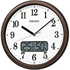 セイコークロック 掛け時計 04:茶メタリック 02:直径31cm 電波 アナログ 温度 湿度 表示 KX244B