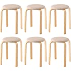 アイリスプラザ スツール 椅子 セット ベージュ 積み重ね可能 木製 直径約32×高さ約45cm スタッキング SL-02F